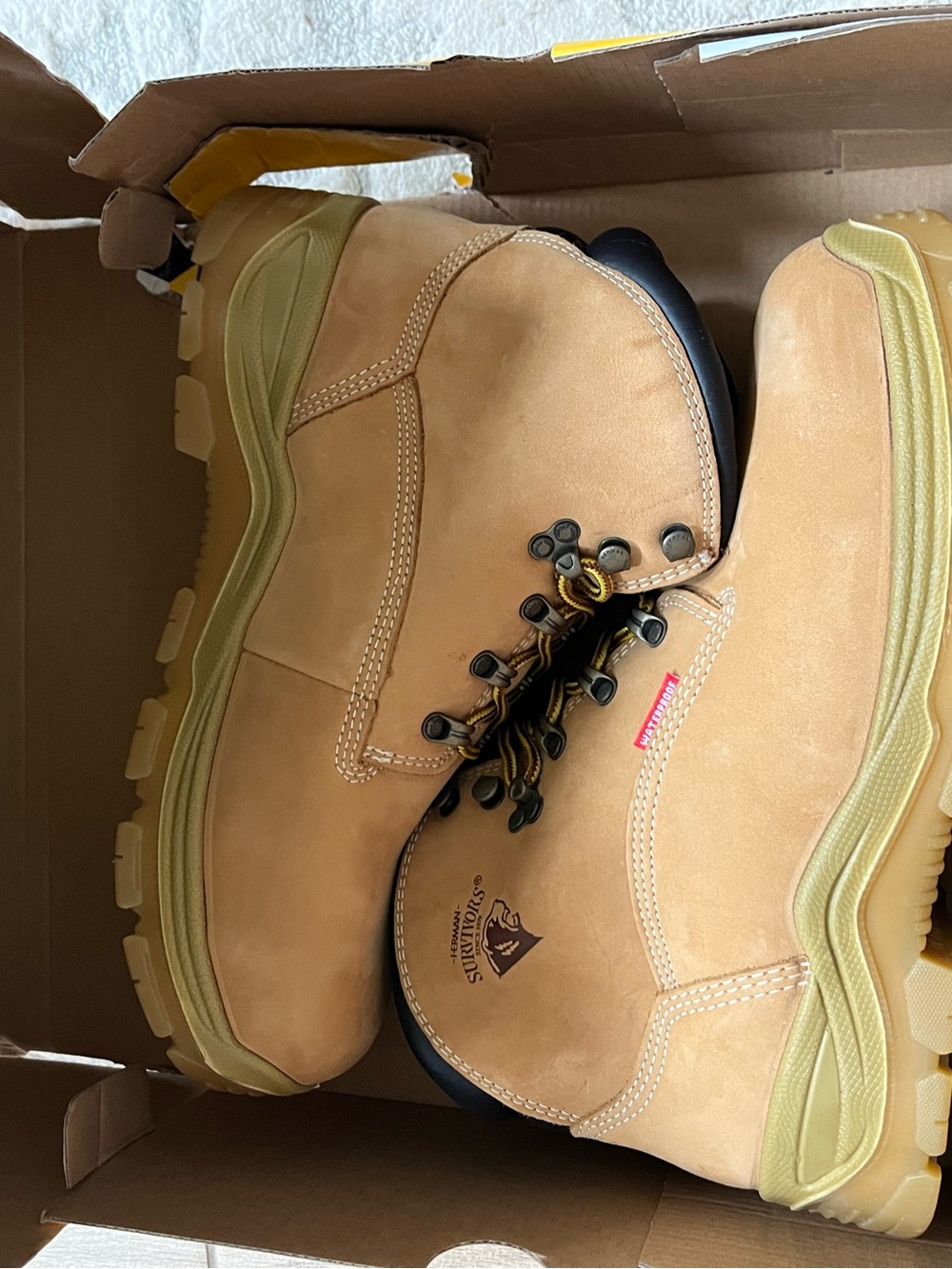 Herman Survivors Tan Work Boots NIB - Picture 9 of 12